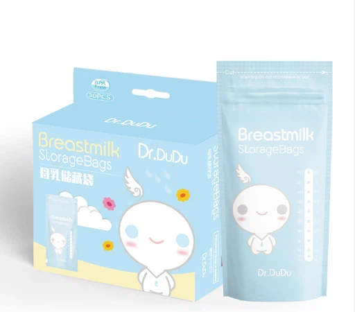 Plástico impresso personalizado Stand Up Embalagem Reutilizável Pet/Pe Sacos de armazenamento de leite materno sem BPA