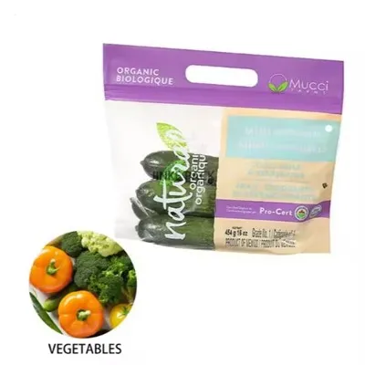 Saco de plástico com impressão digital personalizada Saco de embalagem de pepino Saco de pepino para alimentos pepino vegetal
