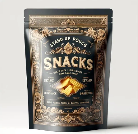 Bolsa de suporte resselável para embalagens de alimentos, biscoitos, doces, porca, saco de folha de alumínio, embalagem plástica, saco com vedação térmica